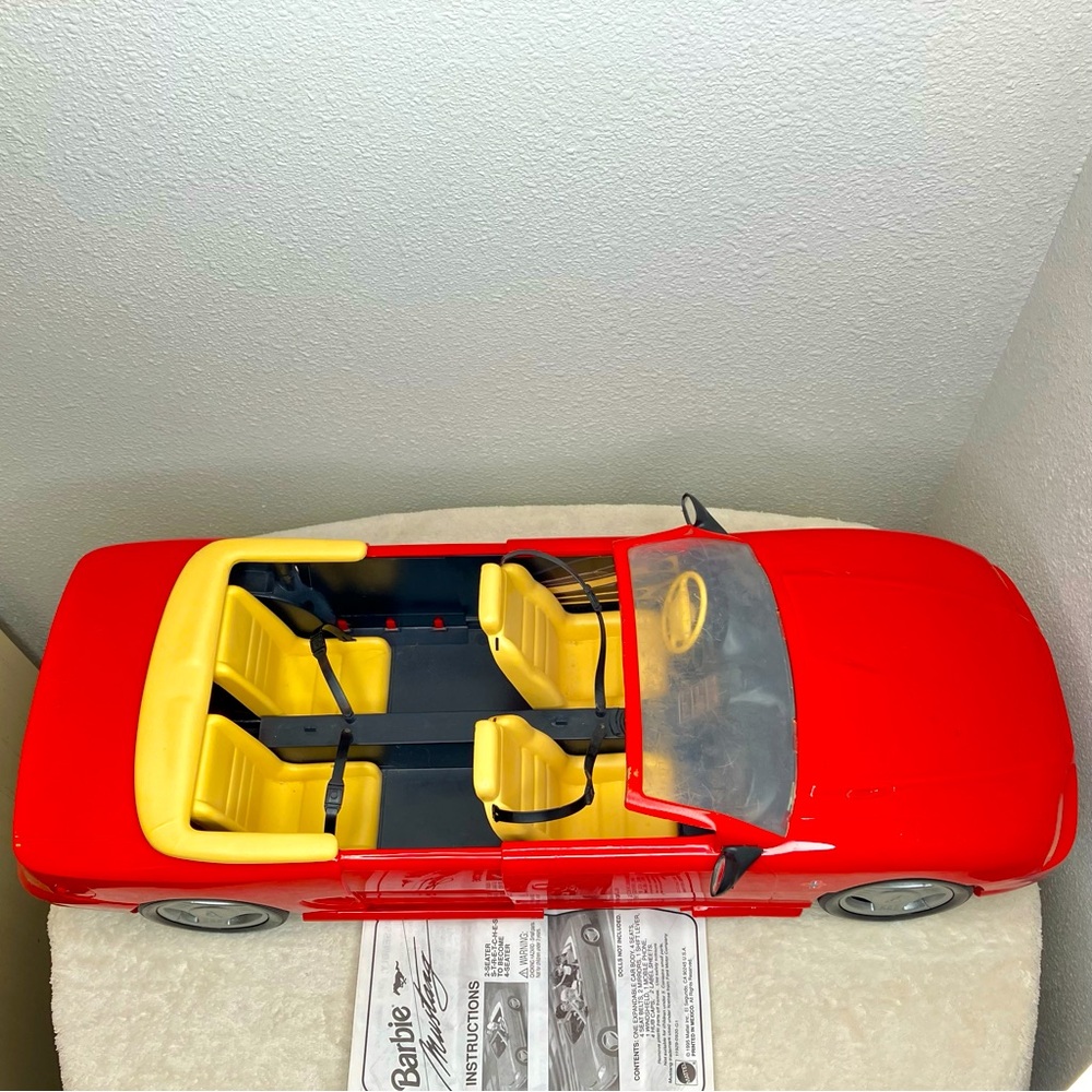 Barbie Red Ford Mustang Convertible EXPANDS Seats 2 - 4 Vintage 1994 Mattel